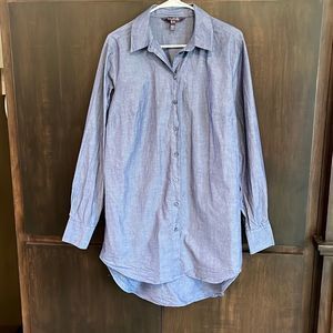 Long Tall Sally Chambray Button Front Tunic Size 10